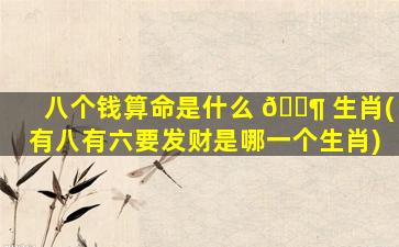 八个钱算命是什么 🐶 生肖(有八有六要发财是哪一个生肖)
